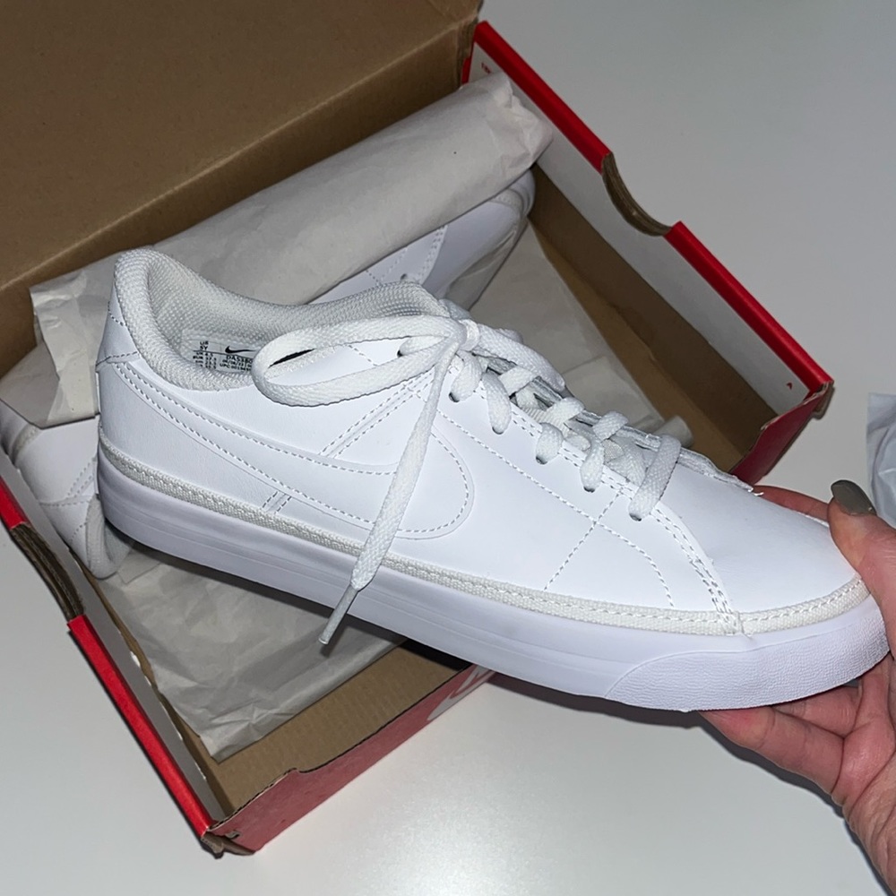 Nike kids all white sneakers